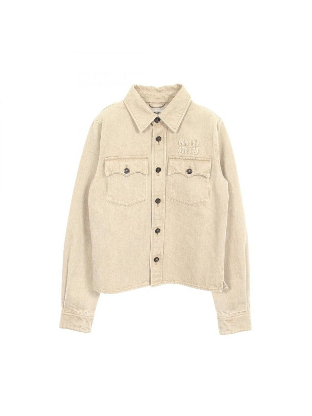 Miu Miu Denim Jacket Logo Cotton